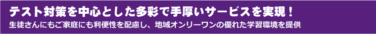 テスト対策を中心とした多彩で手厚いサービスを実現