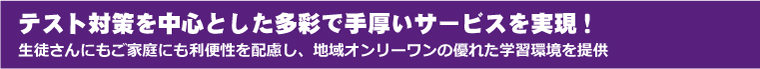 テスト対策を中心とした多彩で手厚いサービスを実現